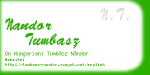 nandor tumbasz business card