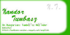 nandor tumbasz business card